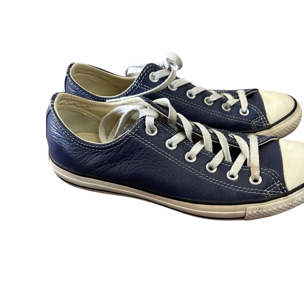 Converse Chuck Taylor All Star Navy Blue Leather Low Top Mens 8 144669C